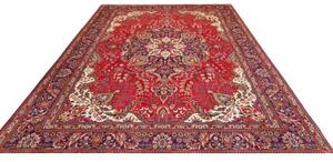 Tappeto Tabriz Medaglione Floreale Rosso Blu Scuro 247x348 Cm