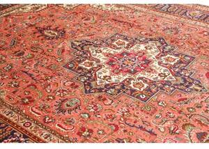 Tappeto Tabriz Stilizzato Rosso Ruggine Blu Scuro 237x348 Cm