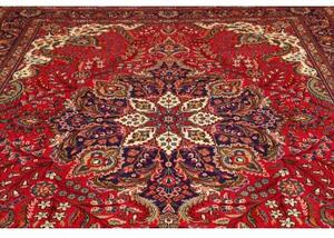 Tappeto Tabriz Medaglione Floreale Rosso Blu Scuro 247x348 Cm