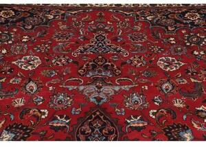 Tappeto Mashad Medaglione Floreale Rosso Blu Scuro 347x487 Cm