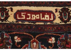Tappeto Mashad Medaglione Floreale Rosso Blu Scuro 347x487 Cm