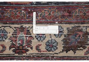 Tappeto Mashad Medaglione Floreale Rosso Blu Scuro 347x487 Cm