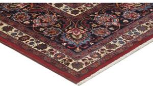 Tappeto Mashad Medaglione Floreale Rosso Blu Scuro 347x487 Cm