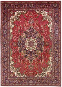 Tappeto Tabriz Medaglione Floreale Rosso Blu Scuro 247x348 Cm