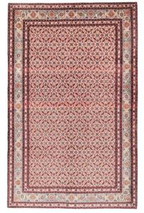 Tappeto Moud Stilizzato Rosso Scuro Avorio 153x245 Cm
