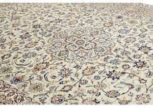 Tappeto Kashan Medaglione Floreale Avorio Blu 273x386 Cm
