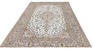 Tappeto Kashan Medaglione Floreale Avorio Blu 200x304 Cm