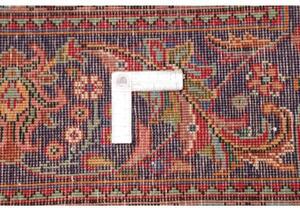 Tappeto Tabriz Medaglione Floreale Rosso Blu Scuro 247x348 Cm