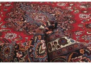 Tappeto Mashad Medaglione Floreale Rosso Blu Scuro 347x487 Cm