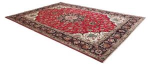 Tappeto Tabriz Medaglione Floreale Rosso Blu Scuro 254x365 Cm