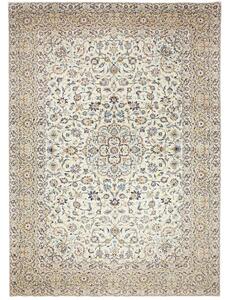Tappeto Kashan Medaglione Floreale Avorio Blu 273x386 Cm