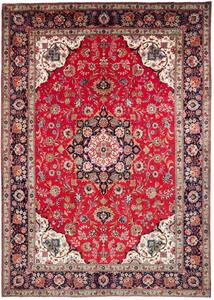 Tappeto Tabriz Medaglione Floreale Rosso Blu Scuro 254x365 Cm