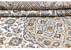 Tappeto Kashan Medaglione Floreale Avorio Blu 200x304 Cm