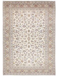 Tappeto Kashan Floreale Avorio Blu Notte 238x343 Cm