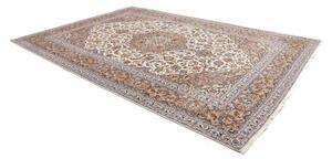 Tappeto Kashan Medaglione Floreale Avorio Blu 253x365 Cm
