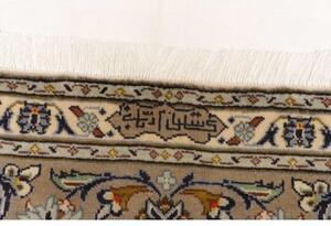 Tappeto Kashan Floreale Avorio Blu Notte 238x343 Cm