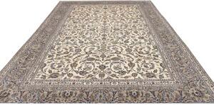 Tappeto Kashan Floreale Avorio Blu 273x378 Cm