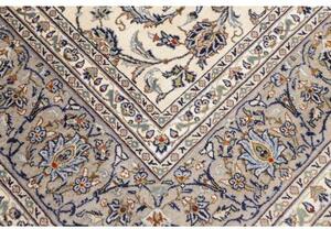 Tappeto Kashan Floreale Avorio Blu 273x378 Cm