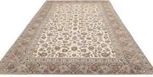 Tappeto Kashan Floreale Avorio Blu Notte 238x343 Cm