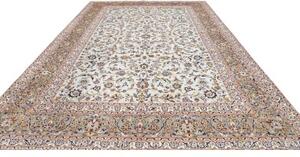 Tappeto Kashan Floreale Avorio Blu Indaco 300x428 Cm