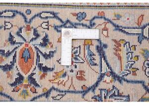Tappeto Kashan Medaglione Floreale Avorio Blu 193x298 Cm