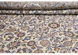 Tappeto Kashan Floreale Avorio Blu 295x408 Cm
