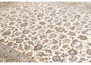 Tappeto Kashan Floreale Avorio Blu Notte 238x343 Cm