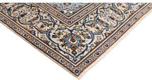 Tappeto Kashan Medaglione Floreale Avorio Blu 193x298 Cm