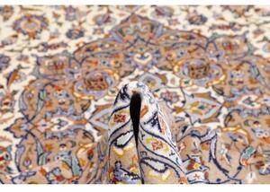 Tappeto Kashan Medaglione Floreale Avorio Blu 253x365 Cm