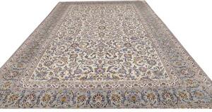 Tappeto Kashan Floreale Avorio Blu 295x408 Cm