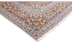 Tappeto Kashan Medaglione Floreale Avorio Blu 253x365 Cm
