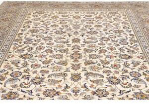 Tappeto Kashan Floreale Avorio Blu Notte 238x343 Cm