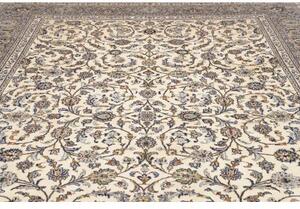 Tappeto Kashan Floreale Avorio Blu 273x378 Cm