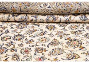 Tappeto Kashan Floreale Avorio Blu Notte 238x343 Cm