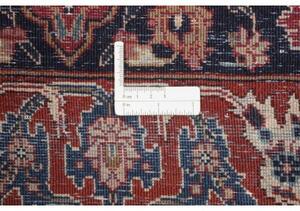 Tappeto Mashad Medaglione Floreale Blu Scuro Rosso Mattone 346x503 Cm