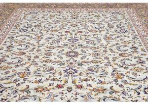 Tappeto Kashan Floreale Avorio Blu Indaco 300x428 Cm