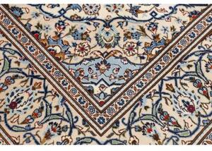 Tappeto Kashan Medaglione Floreale Avorio Blu 193x298 Cm
