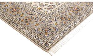 Tappeto Kashan Floreale Avorio Blu Notte 238x343 Cm