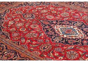 Tappeto Ardakan Medaglione Floreale Rosso Blu Scuro 195x317 Cm