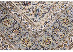 Tappeto Kashan Floreale Avorio Blu 295x408 Cm