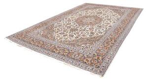 Tappeto Kashan Medaglione Floreale Avorio Blu 253x365 Cm