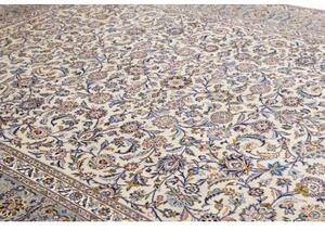 Tappeto Kashan Floreale Avorio Blu 295x408 Cm
