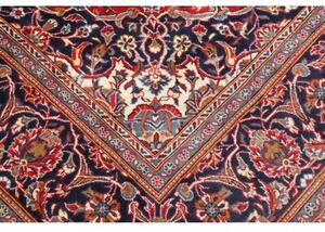 Tappeto Ardakan Medaglione Floreale Rosso Blu Scuro 195x317 Cm