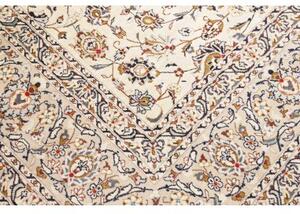 Tappeto Kashan Floreale Avorio Blu 250x353 Cm