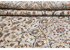 Tappeto Kashan Medaglione Floreale Avorio Blu 295x382 Cm