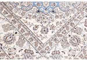 Tappeto Nain 9la Medaglione Floreale Celeste Avorio 245x350 Cm