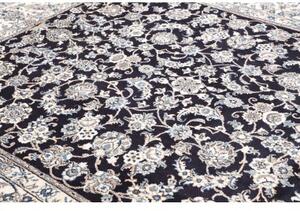 Tappeto Nain Kashmar Floreale Blu Scuro Avorio 249x296 Cm