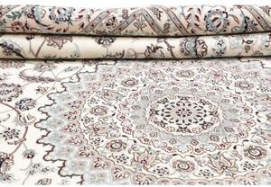 Tappeto Nain 9la Medaglione Floreale Avorio Blu Chiaro 297x390 Cm
