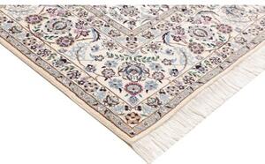 Tappeto Nain 9la Medaglione Floreale Avorio Azzurro 252x353 Cm