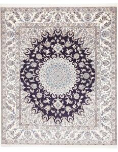 Tappeto Nain Kashmar Medaglione Floreale Blu Scuro Avorio 247x297 Cm